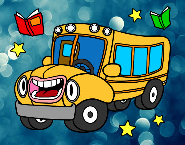 Disegno Autobus animato pitturato su ZOFIA