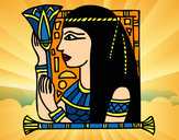 Disegno Cleopatra pitturato su Bianca03