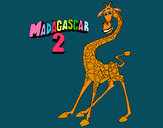Disegno Madagascar 2 Melman pitturato su GRETA