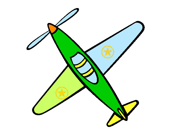 Disegno Aeroplano III pitturato su marcocatan