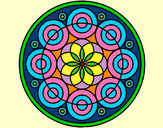 Disegno Mandala 35 pitturato su iladema