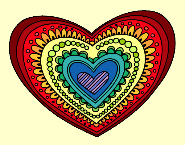 Disegno Mandala cuore pitturato su Aaaami-