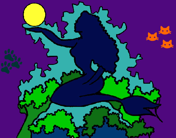 Disegno Sagoma di sirena  pitturato su helena_pra