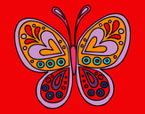 Disegno Mandala farfalla pitturato su margherita