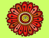 Disegno Mandala margherita pitturato su Sissi
