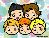 Disegno One Direction 2 pitturato su manucipo