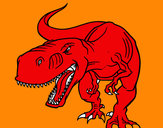 Disegno Tyrannosaurus Rex arrabbiata pitturato su Cerri