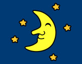 Disegno Luna con stelle pitturato su TheBest522
