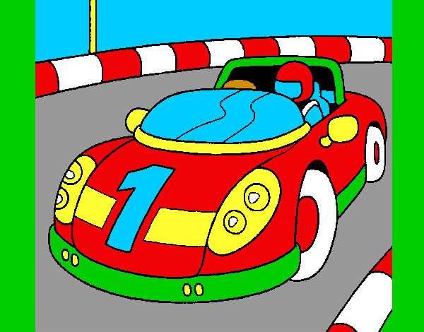Disegno Auto da corsa pitturato su Gabriel07
