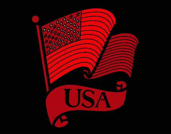 Disegno Bandiera degli Stati Uniti pitturato su valerio