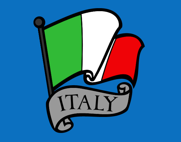 Disegno Bandiera d'Italia pitturato su adsoax