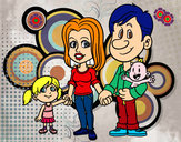 Disegno Famiglia felice pitturato su -ASiiA