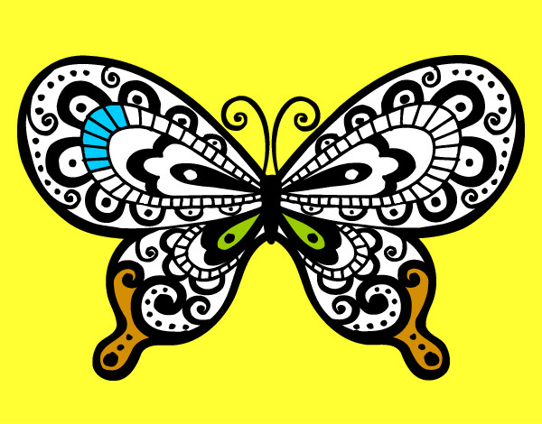 Disegno Farfalla bella pitturato su adsoax