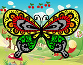 Disegno Farfalla bella pitturato su adsoax
