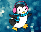 Disegno Pinguino con la sciarpa pitturato su alberto982