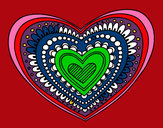 Disegno Mandala cuore pitturato su isabel