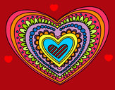 Disegno Mandala cuore pitturato su sofiam