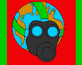 Disegno Terra con maschera anti-gas  pitturato su Gabriel07