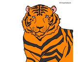 Disegno Tigre pitturato su lucagibbs