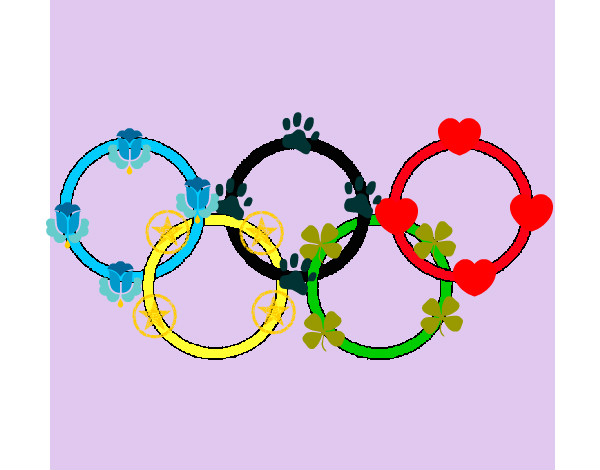 Disegno Anelli dei giochi olimpici  pitturato su SalePepe