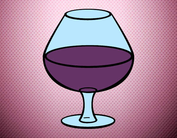 Disegno Bicchiere di vino pitturato su TheGiolly