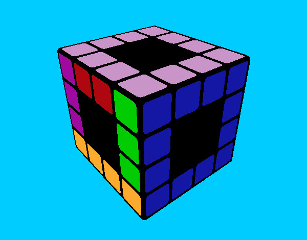 Disegno Cubo di Rubik pitturato su ilenia