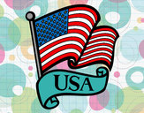 Disegno Bandiera degli Stati Uniti pitturato su Nikolette