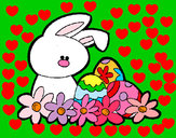 Disegno Coniglietto di Pasqua  pitturato su Vaale26