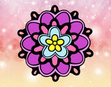 Disegno Mandala un fiore pitturato su ilenia
