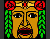 Disegno Maschera Maya pitturato su Camilla28