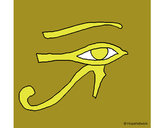 Disegno Occhio di Horus  pitturato su albertino