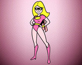 Disegno Supereroina pitturato su Nikolette