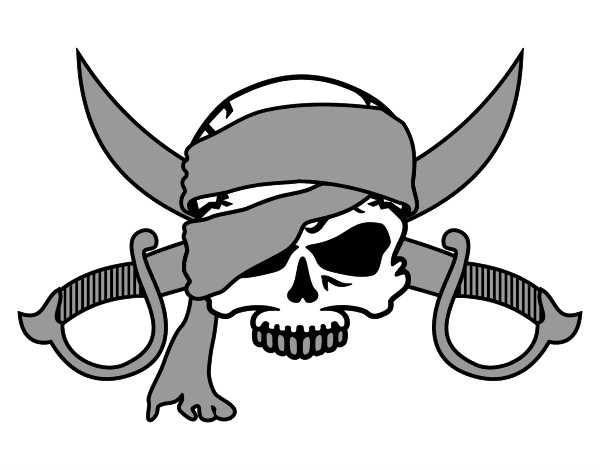 Disegno Simbolo pirata pitturato su alba72
