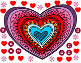 Disegno Mandala cuore pitturato su GMESK2002