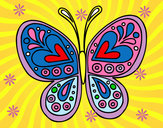 Disegno Mandala farfalla pitturato su GIULIA200