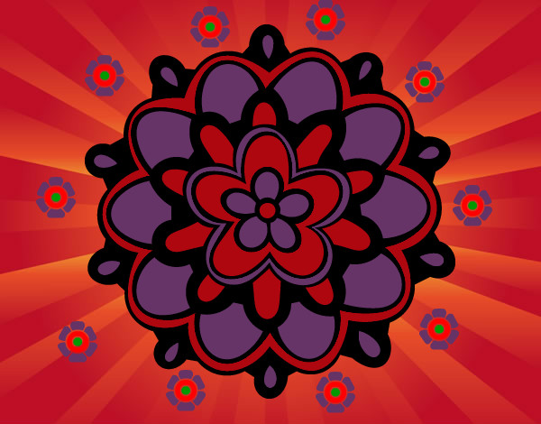 Disegno Mandala un fiore pitturato su EmmaM