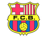 Disegno Stemma del FC Barcelona pitturato su cannoncino