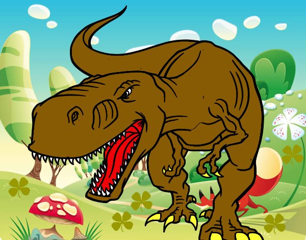 Disegno Tyrannosaurus Rex arrabbiata pitturato su EmmaM