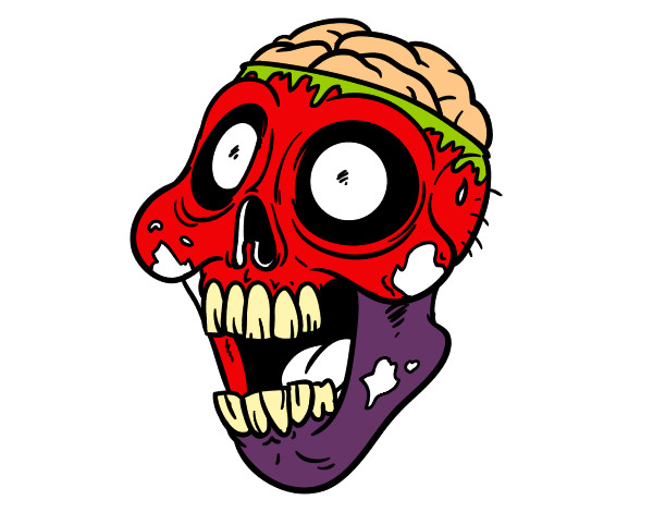 Disegno Zombie malevolo pitturato su linki