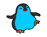Disegno Pinguino ballerino pitturato su ale1001