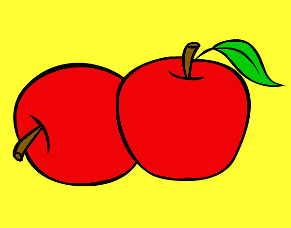 Disegno Due mele pitturato su claudia05