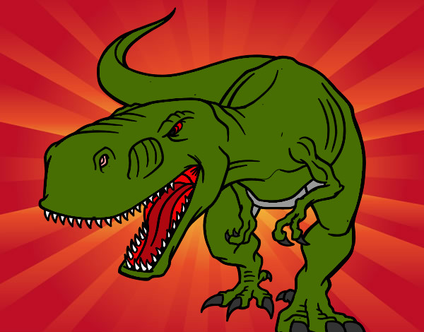 Disegno Tyrannosaurus Rex arrabbiata pitturato su MATTEOEALE