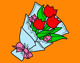 Disegno Mazzo di Tulipani pitturato su greta05