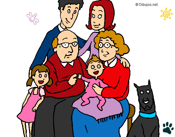 Disegno Famiglia pitturato su persegada1