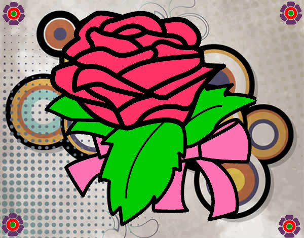 Disegno Rosa, botanica pitturato su glorialaur