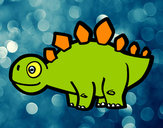 Disegno Giovane stegosauro pitturato su maxpanda