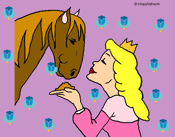 principessa con il suo cavallo