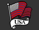 Disegno Bandiera degli Stati Uniti pitturato su miriam06