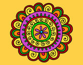 Disegno Mandala felice pitturato su naidanix