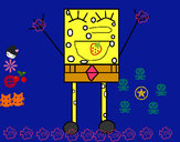 Disegno SpongeBob felice pitturato su caporalelu